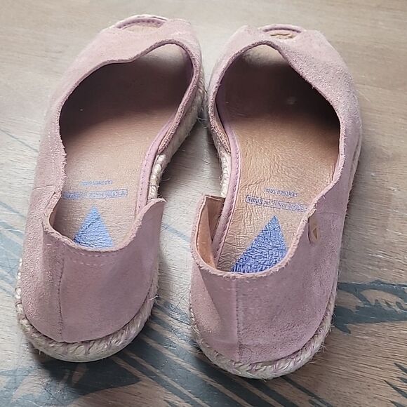 Verbenas Cruz Open Toe Suede Espadrille in Antique Pink Size 8 - Picture 4 of 6
